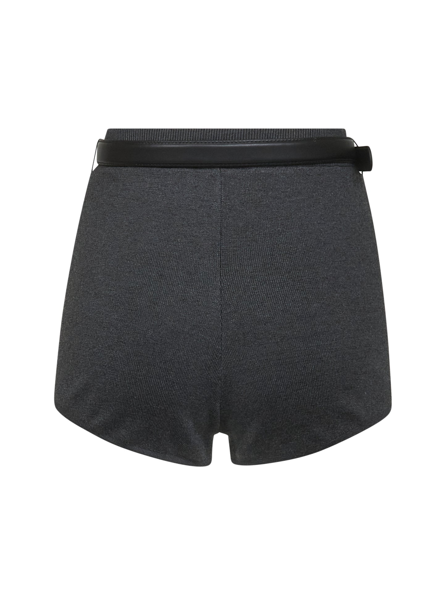 Grey viscose blend knit micro shorts