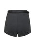 Grey viscose blend knit micro shorts
