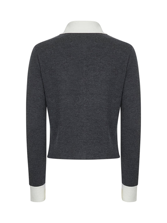 Grey wool and cashmere blend cardigan