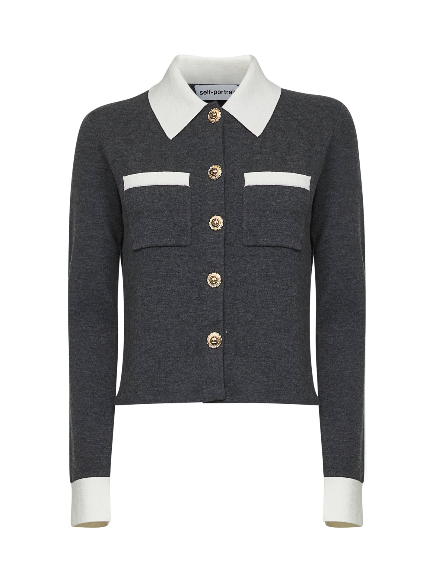 Grey wool and cashmere blend cardigan