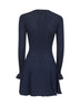 Blue pointelle knit crochet flowers minidress