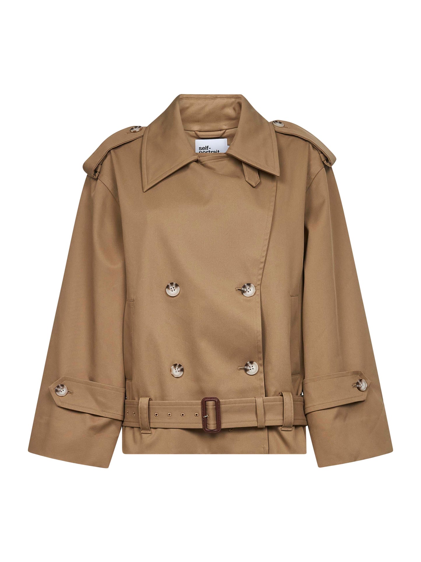 Beige gabardine trench jacket