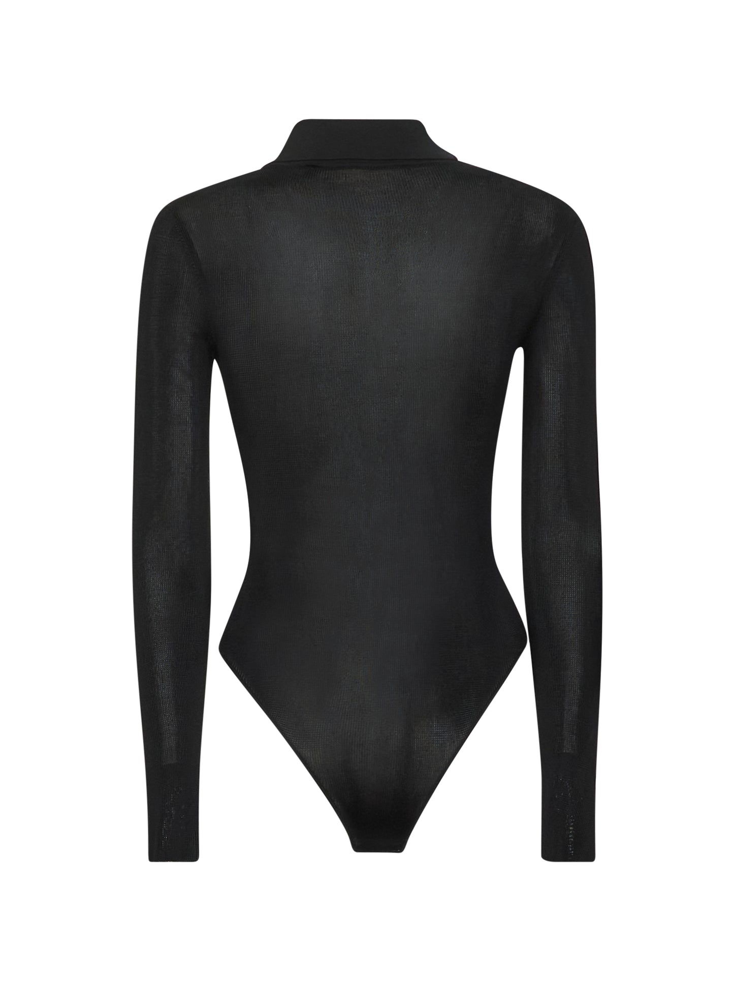 Body a maniche lunghe in maglia di viscosa nera