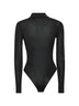 Body a maniche lunghe in maglia di viscosa nera