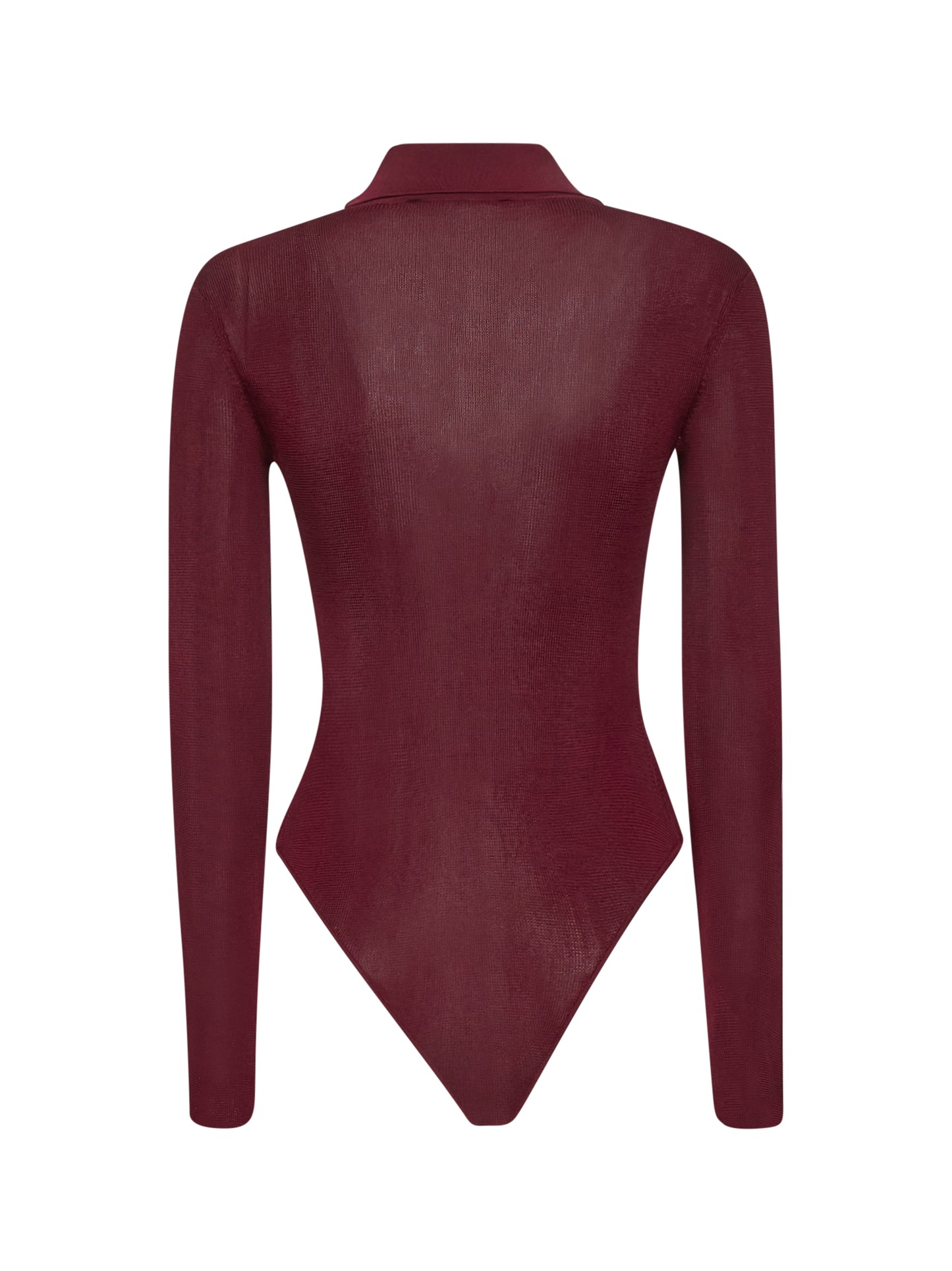 Body a maniche lunghe in maglia di viscosa bordeaux
