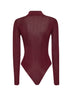 Body a maniche lunghe in maglia di viscosa bordeaux