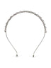 Silver brass crystal bow headband
