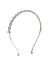 Silver brass crystal bow headband