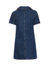 Miniabito in denim blu con fiocchi dorati