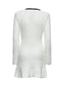 White textured knit mini dress