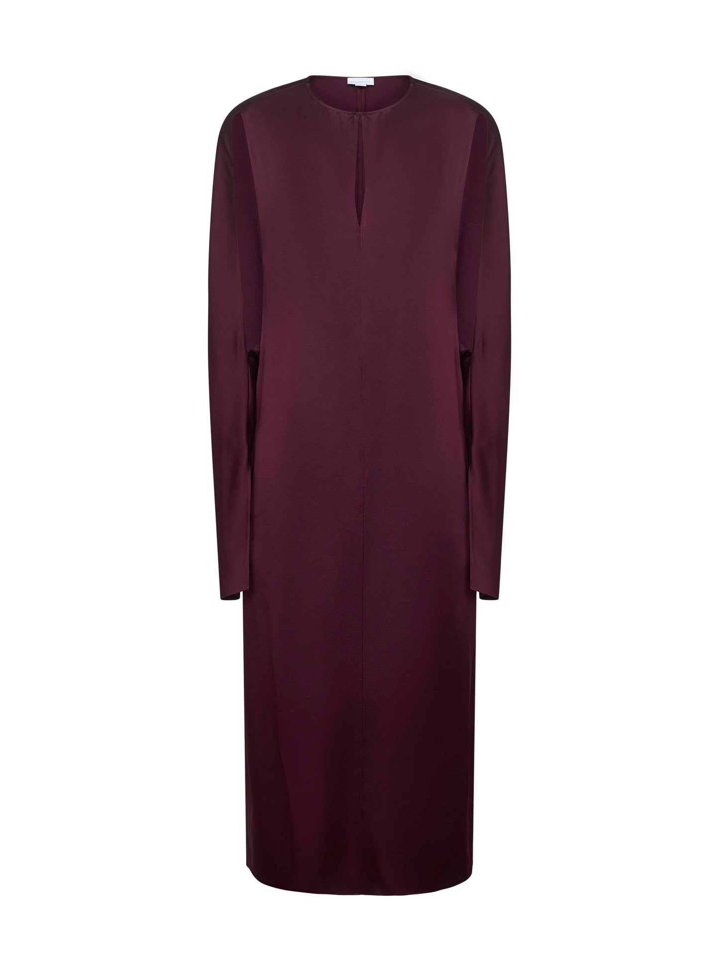 Burgundy satin midi dress