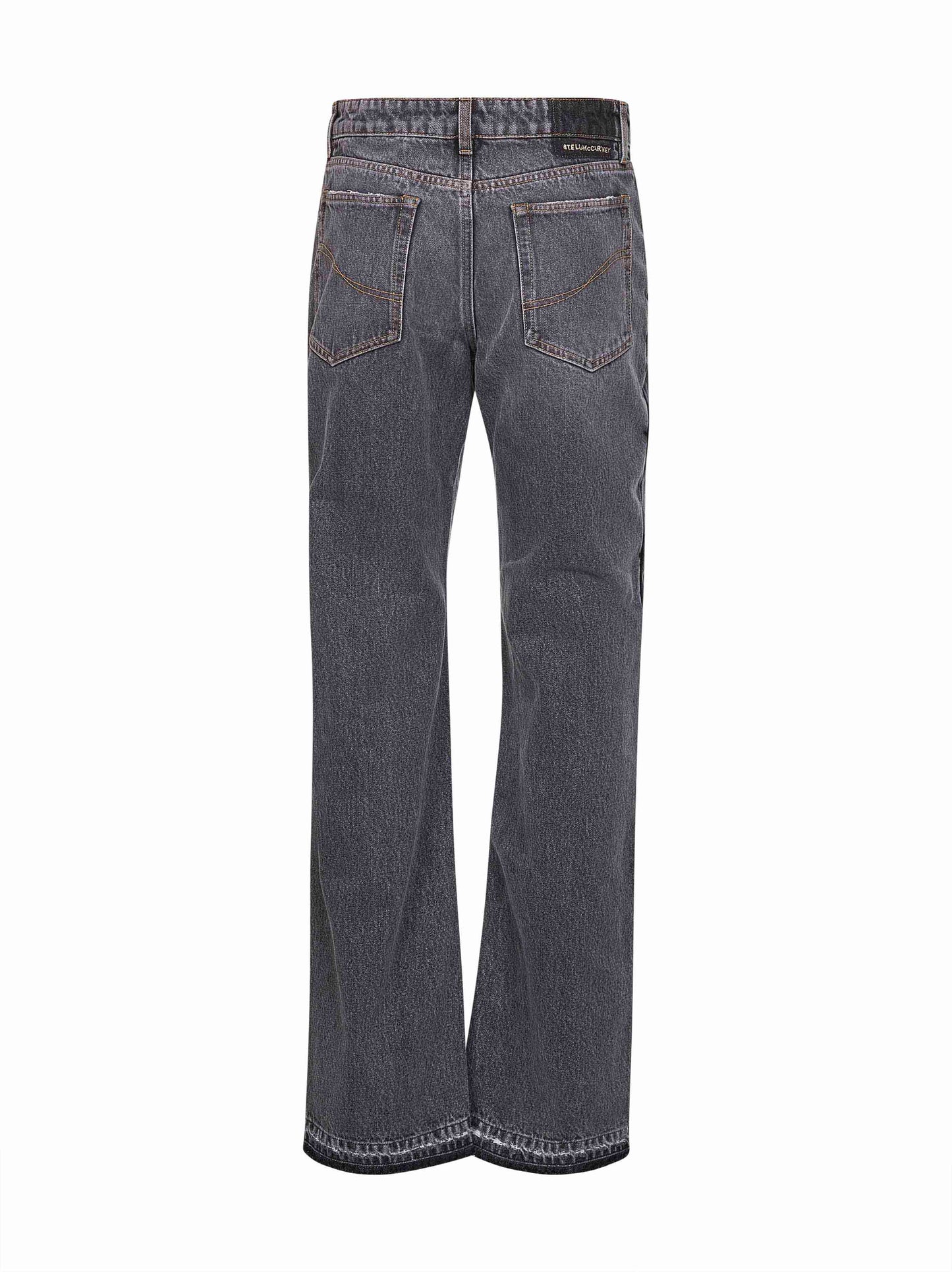 Grey denim Double Waistband Chap jeans