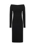 Black compact knit midi dress