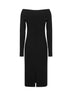 Black compact knit midi dress