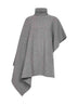 Grey knit asymmetric poncho