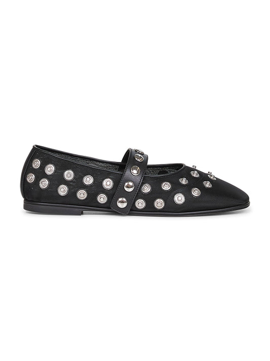 Black Ryder Popper-Studded ballet flats