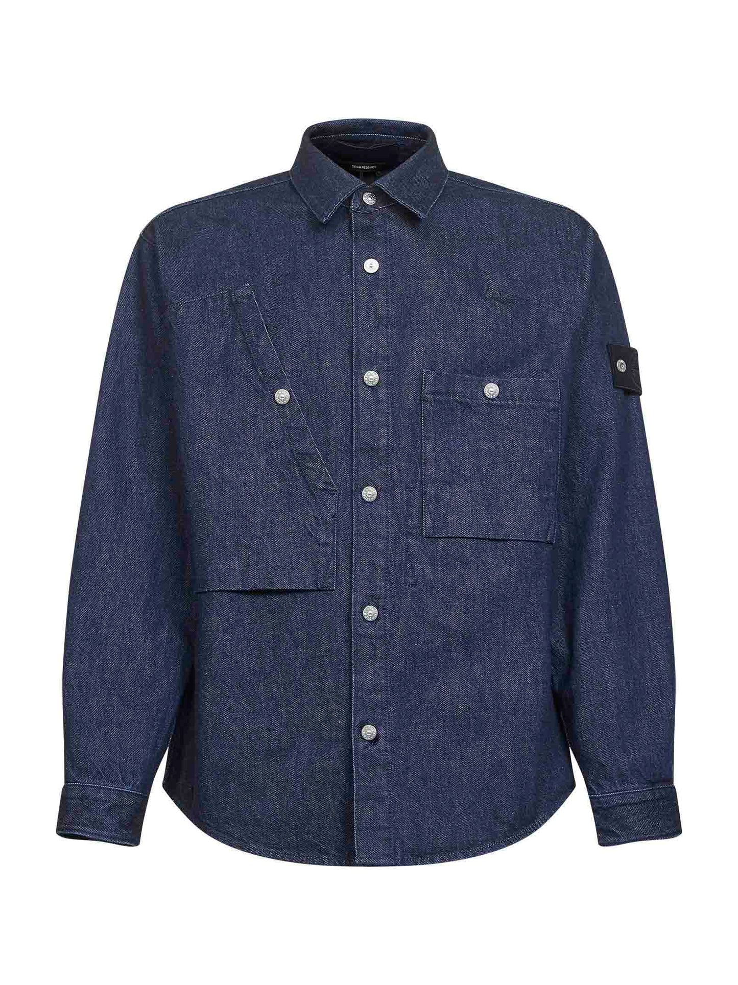 Blue cotton denim overshirt