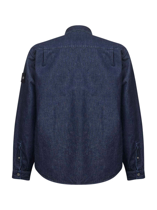 Blue cotton denim overshirt