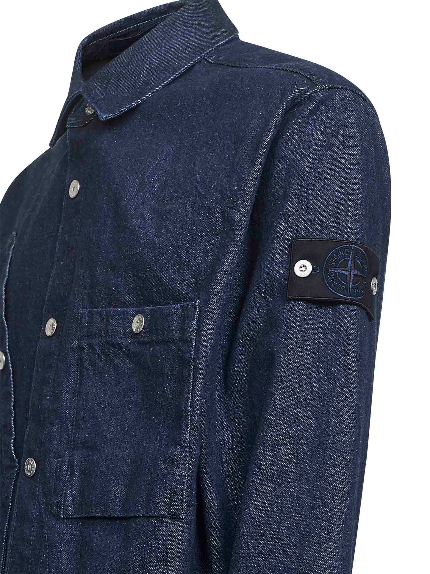 Blue cotton denim overshirt