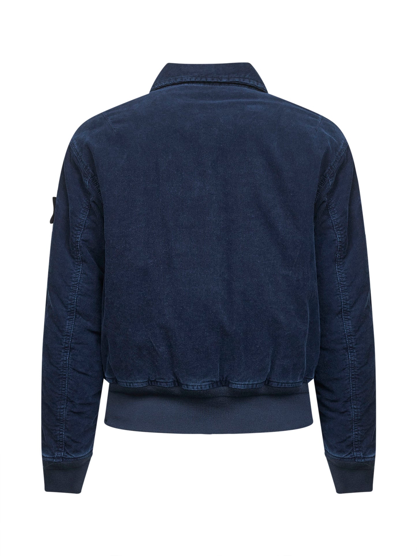 Giacca bomber in velluto a coste blu<BR/>