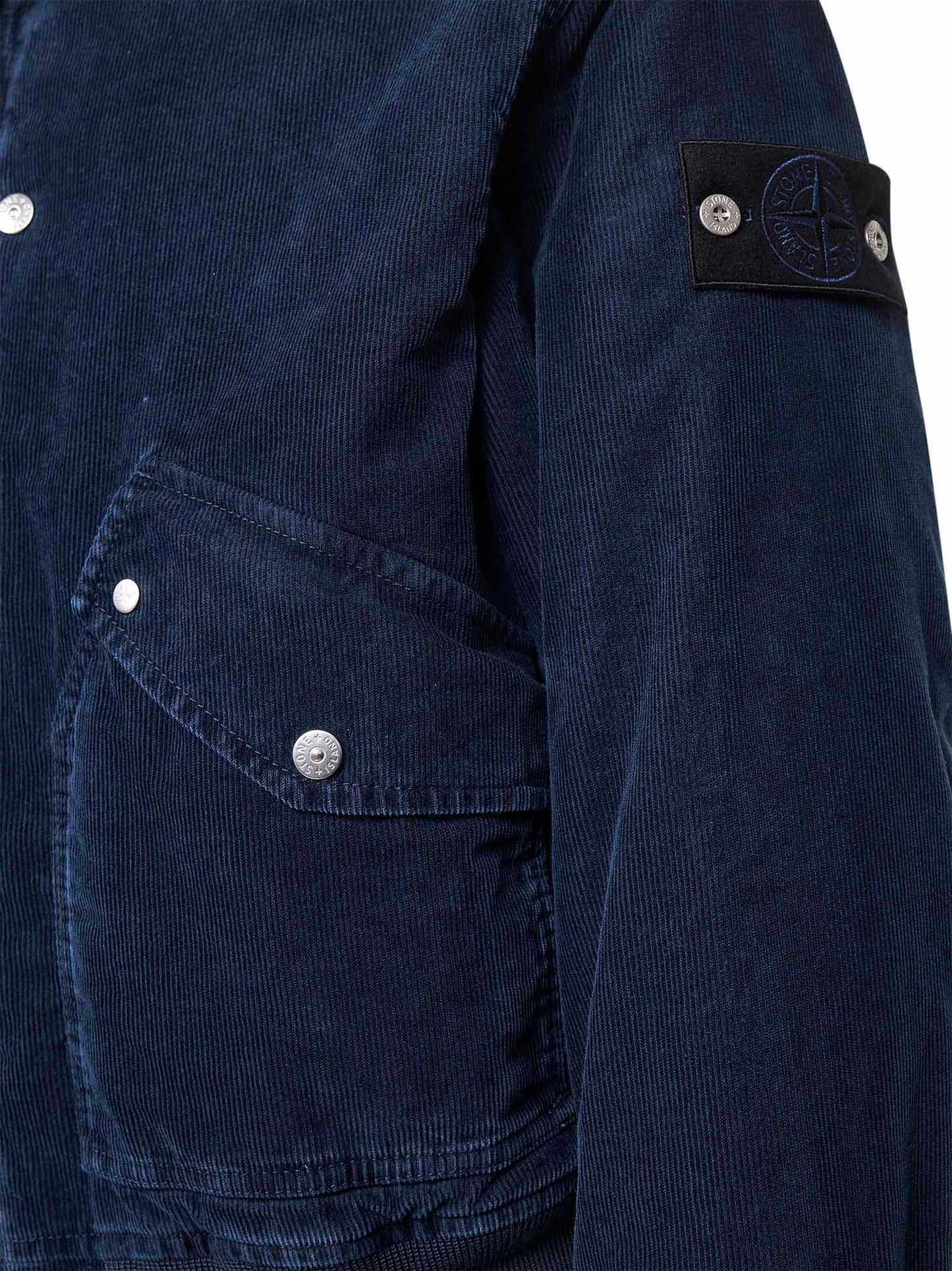 Giacca bomber in velluto a coste blu<BR/>
