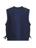 Gilet utility in denim di misto cotone blu