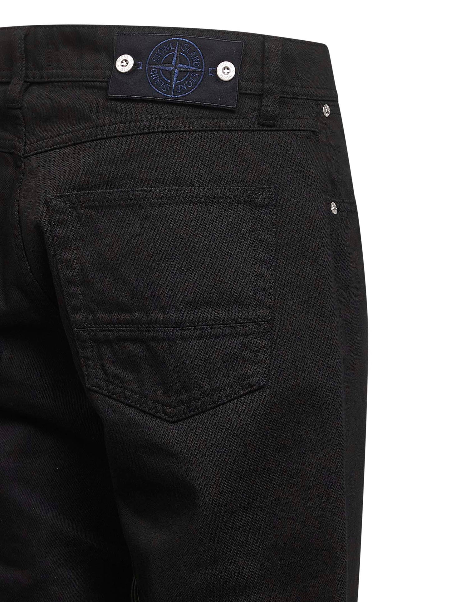 Jeans cinque tasche in denim di cotone nero
