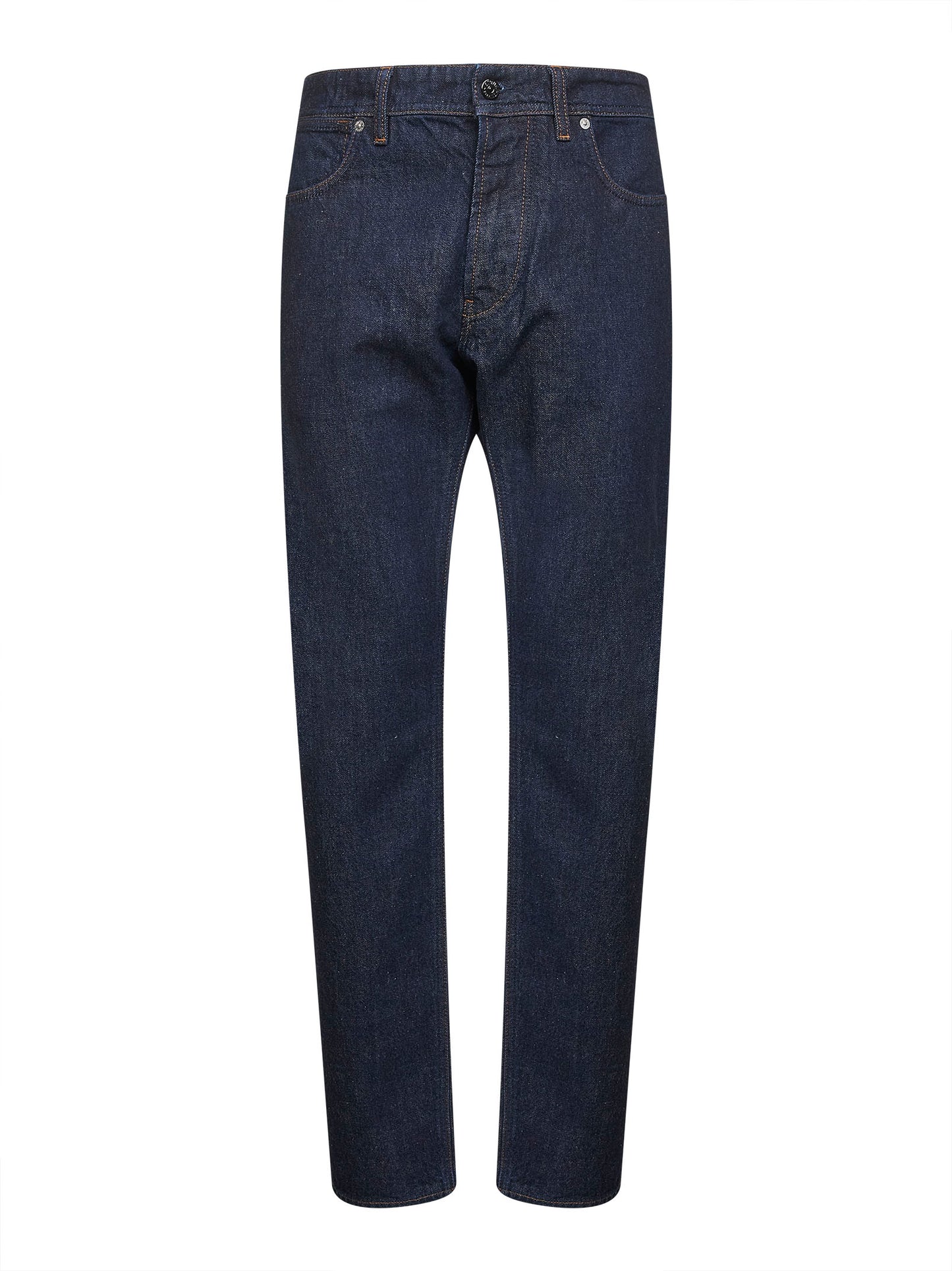 Jeans cinque tasche in denim di cotone blu