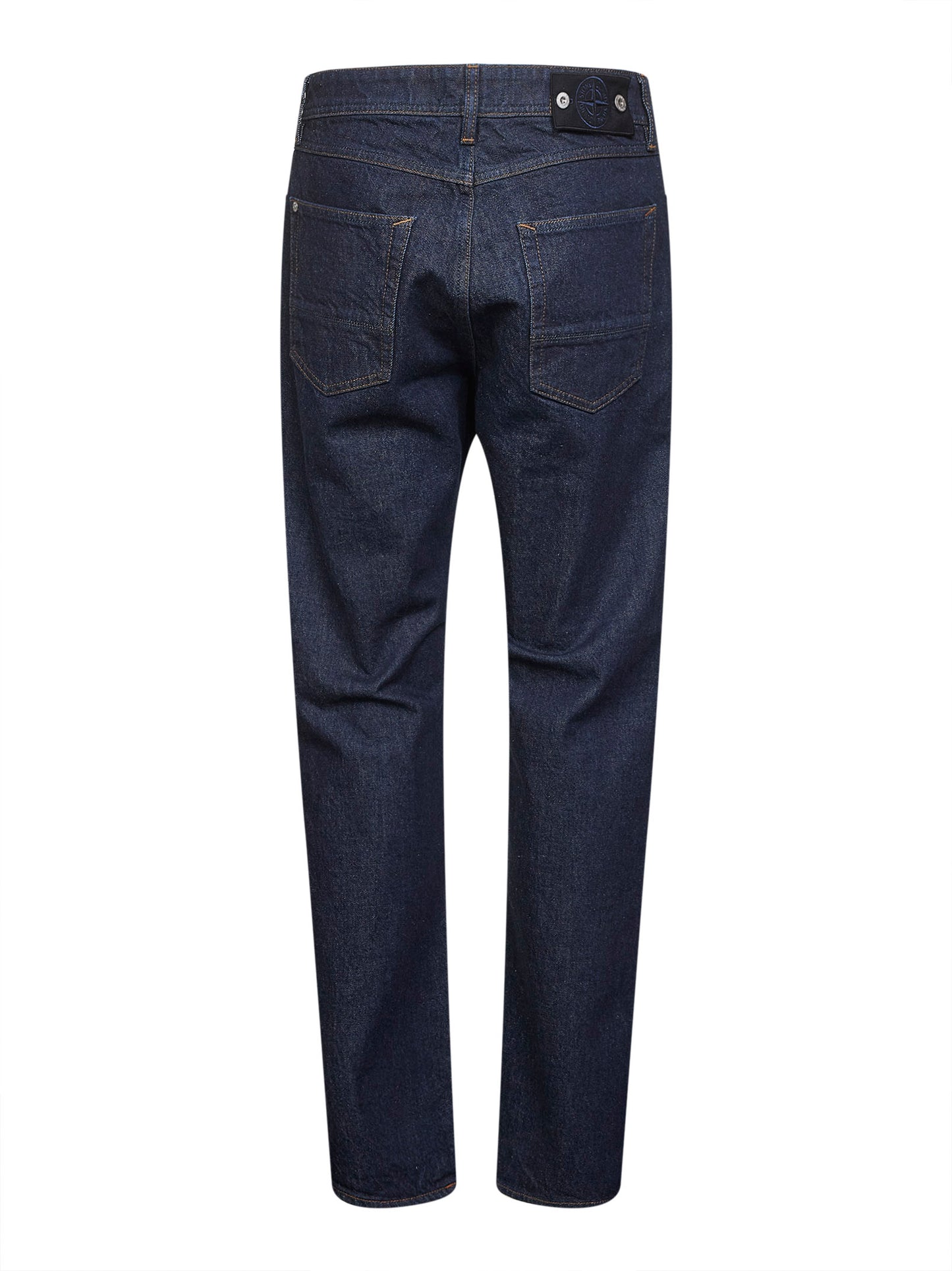 Jeans cinque tasche in denim di cotone blu