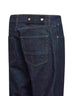Jeans cinque tasche in denim di cotone blu