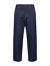 Blue cotton denim straight jeans