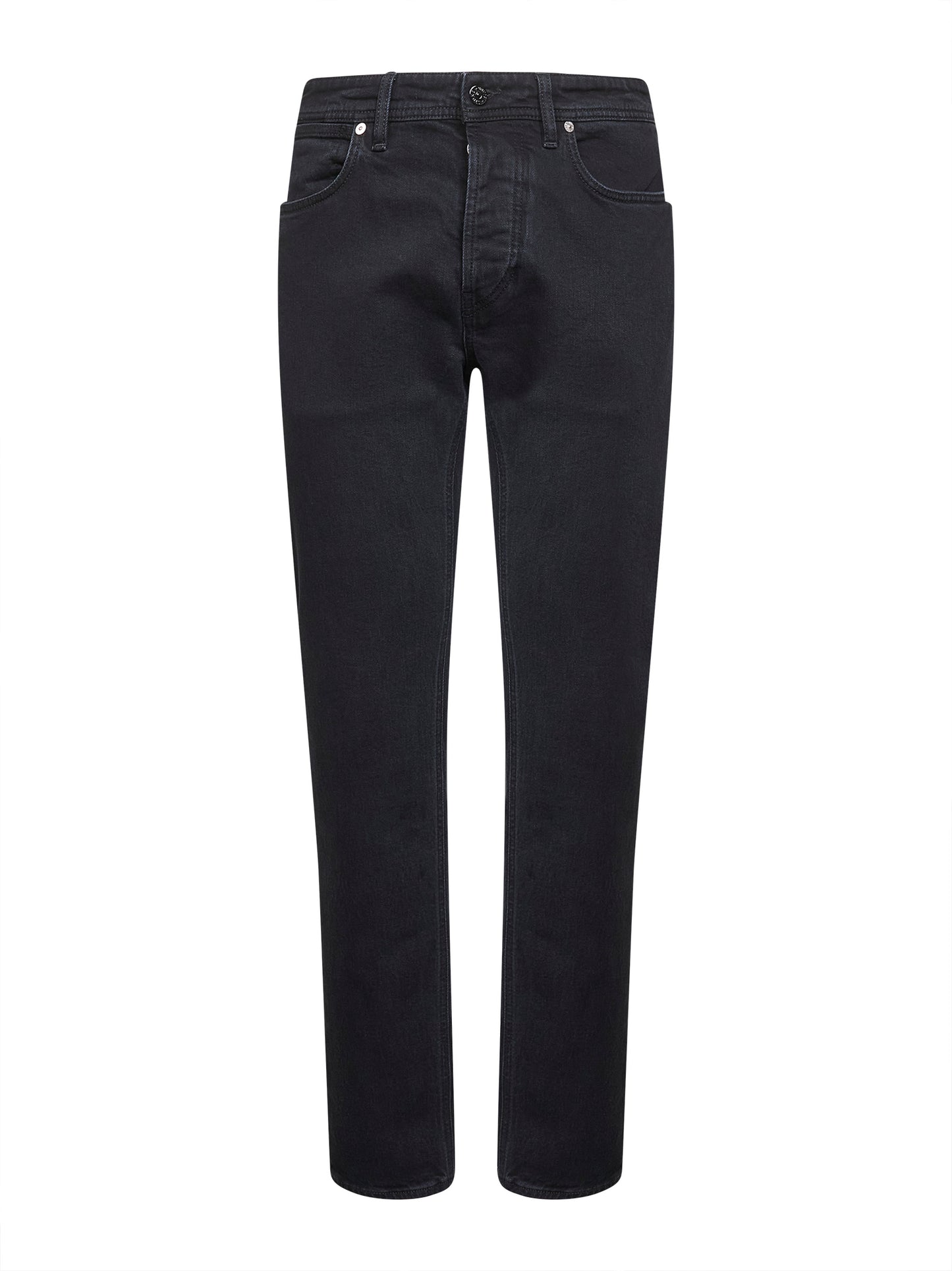 Jeans slim in denim stretch di cotone nero