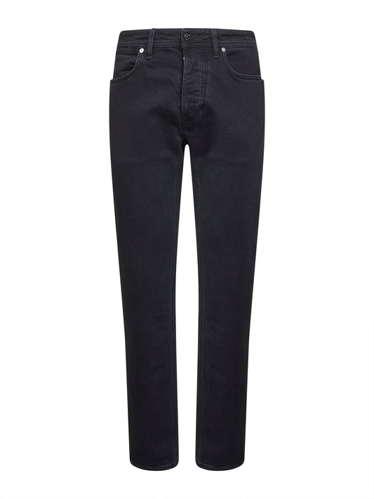 Jeans slim in denim stretch di cotone nero
