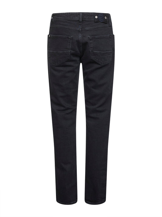 Jeans slim in denim stretch di cotone nero