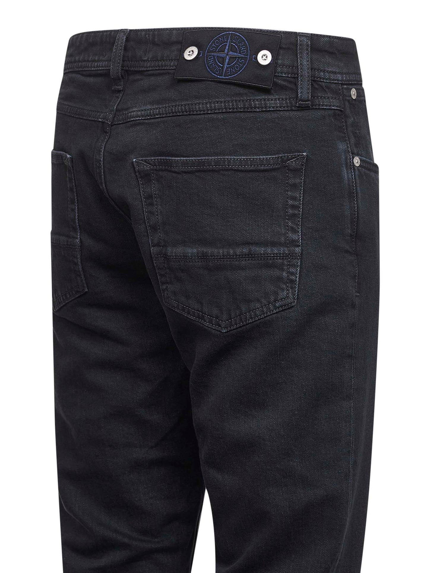 Jeans slim in denim stretch di cotone nero