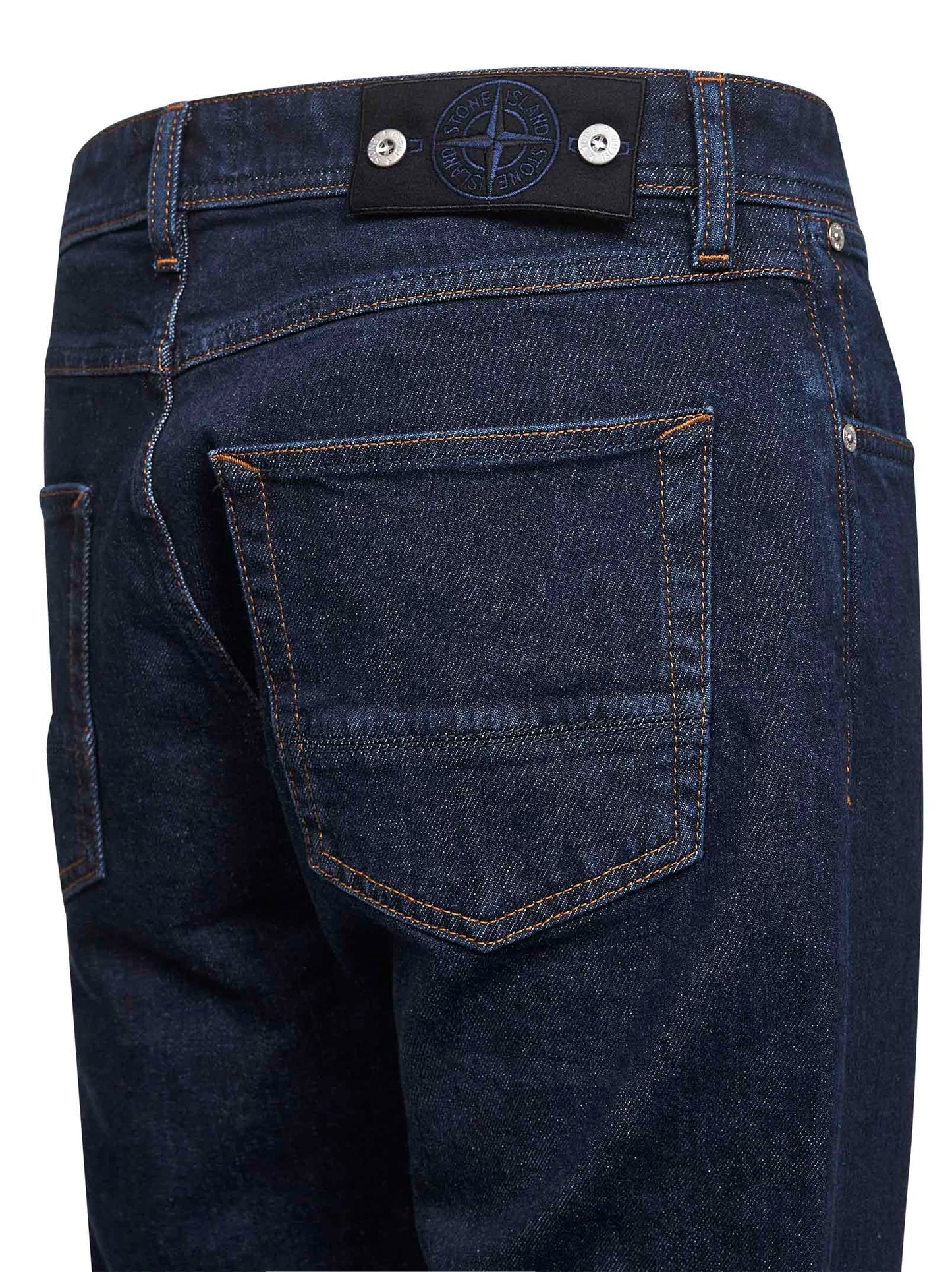 Jeans slim in denim stretch di cotone blu