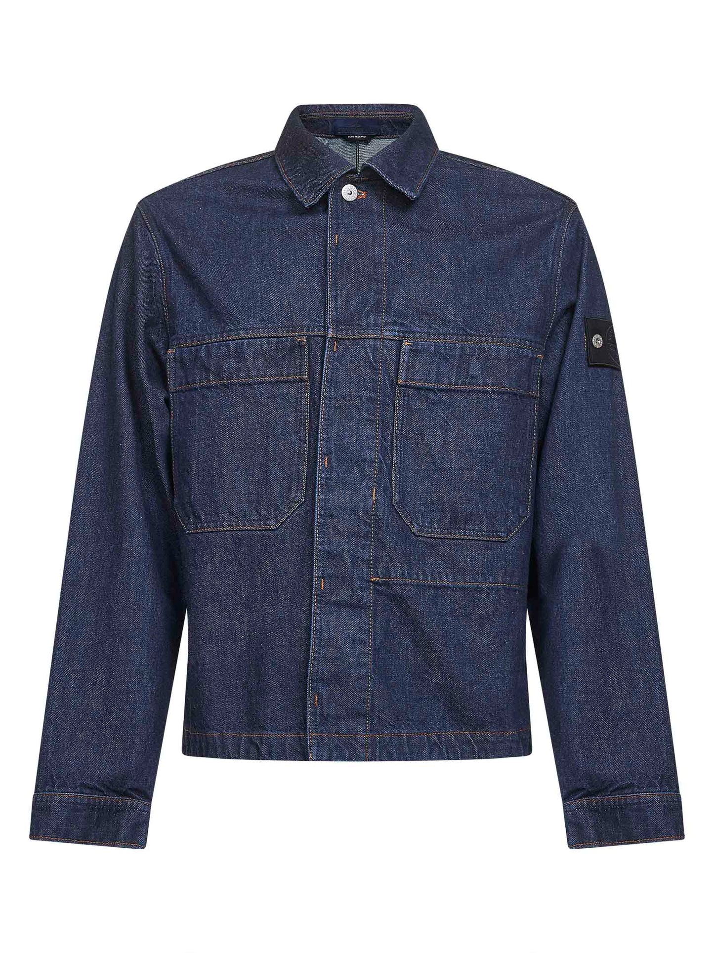 Blue cotton denim shirt jacket
