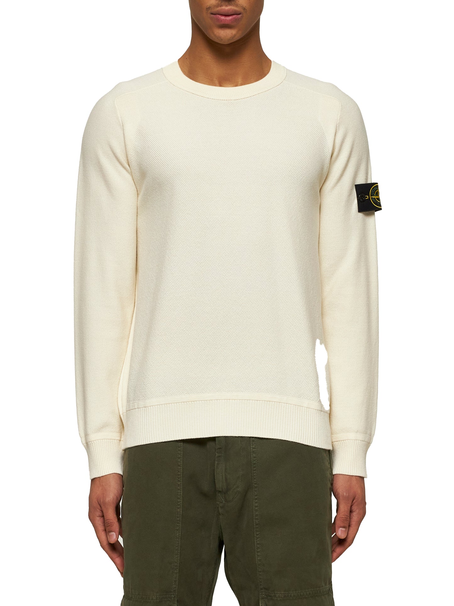 Ivory cotton crewneck sweater