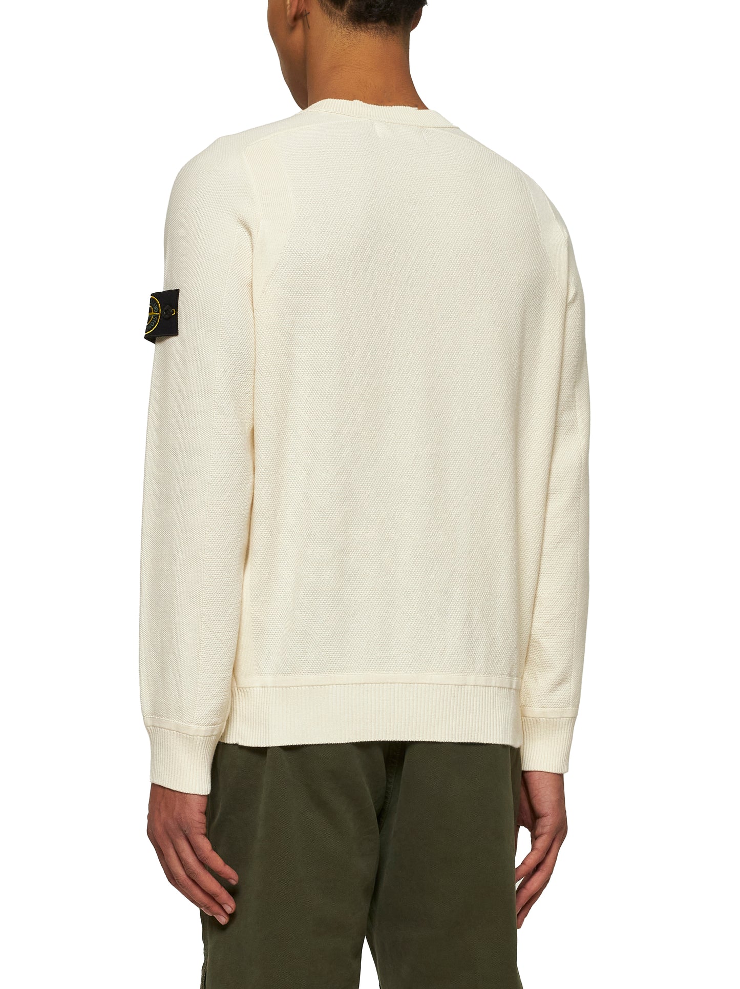 Ivory cotton crewneck sweater