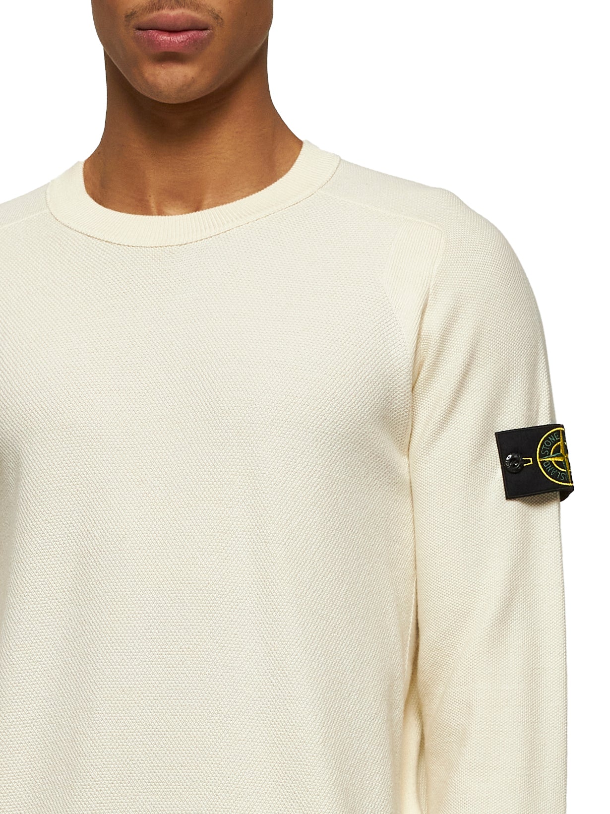 Ivory cotton crewneck sweater