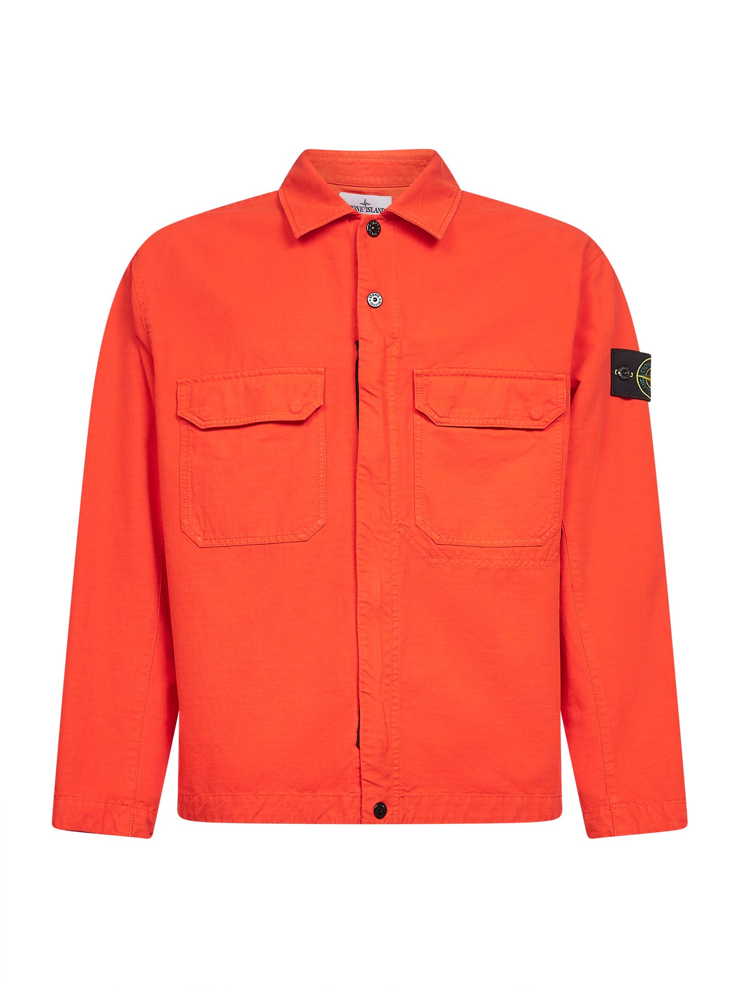 Orange cotton overshirt