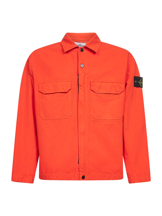 Orange cotton overshirt