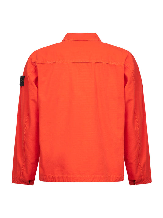 Orange cotton overshirt