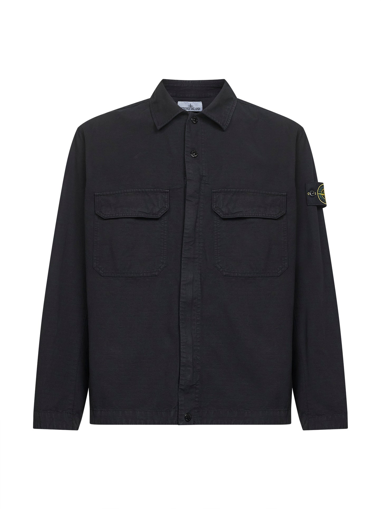 Black cotton overshirt