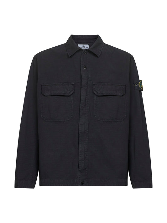 Black cotton overshirt