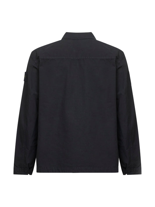 Black cotton overshirt