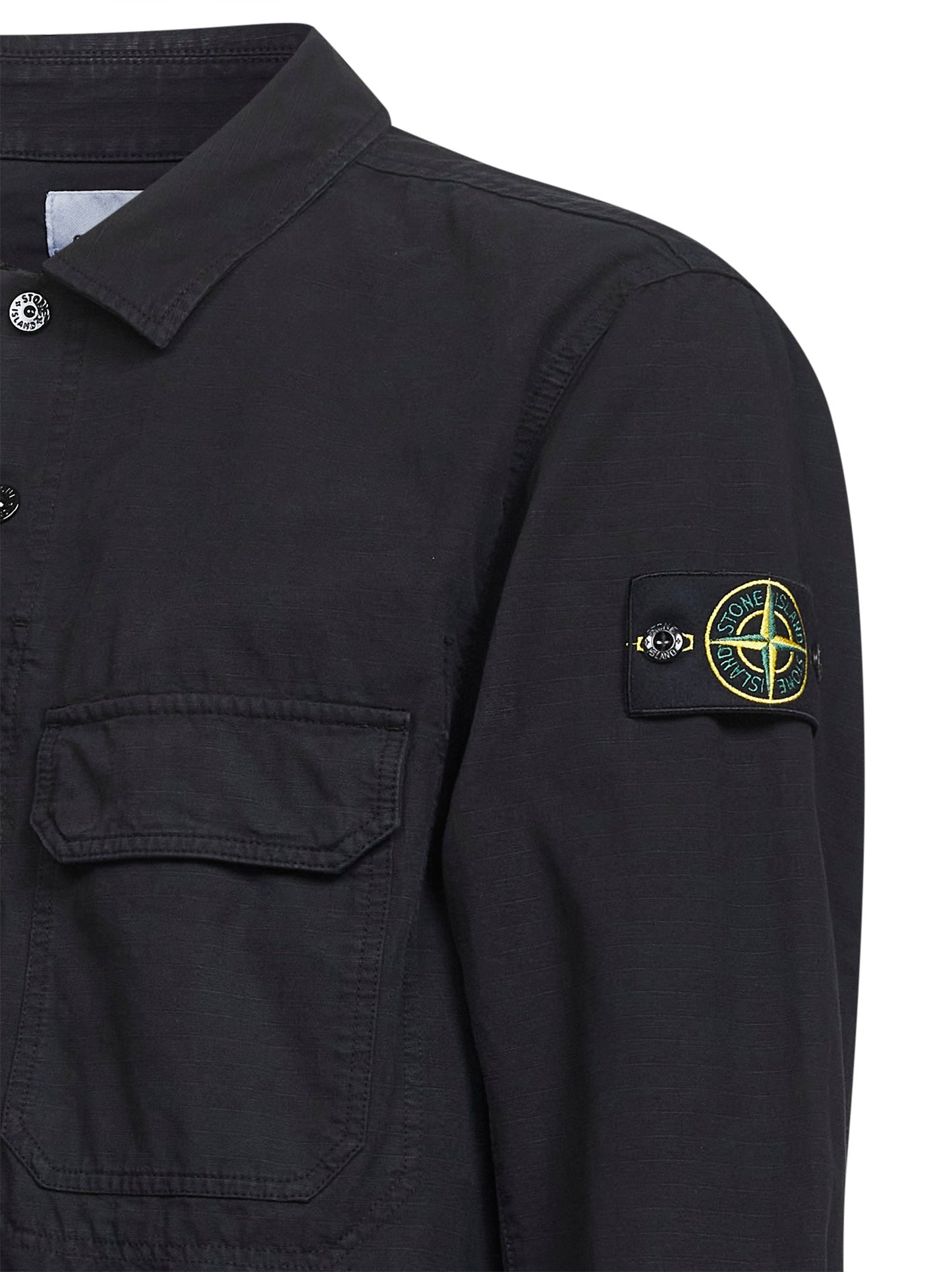 Black cotton overshirt