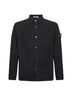 Camicia in twill di cotone nero con badge logo
