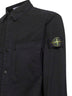 Camicia in twill di cotone nero con badge logo