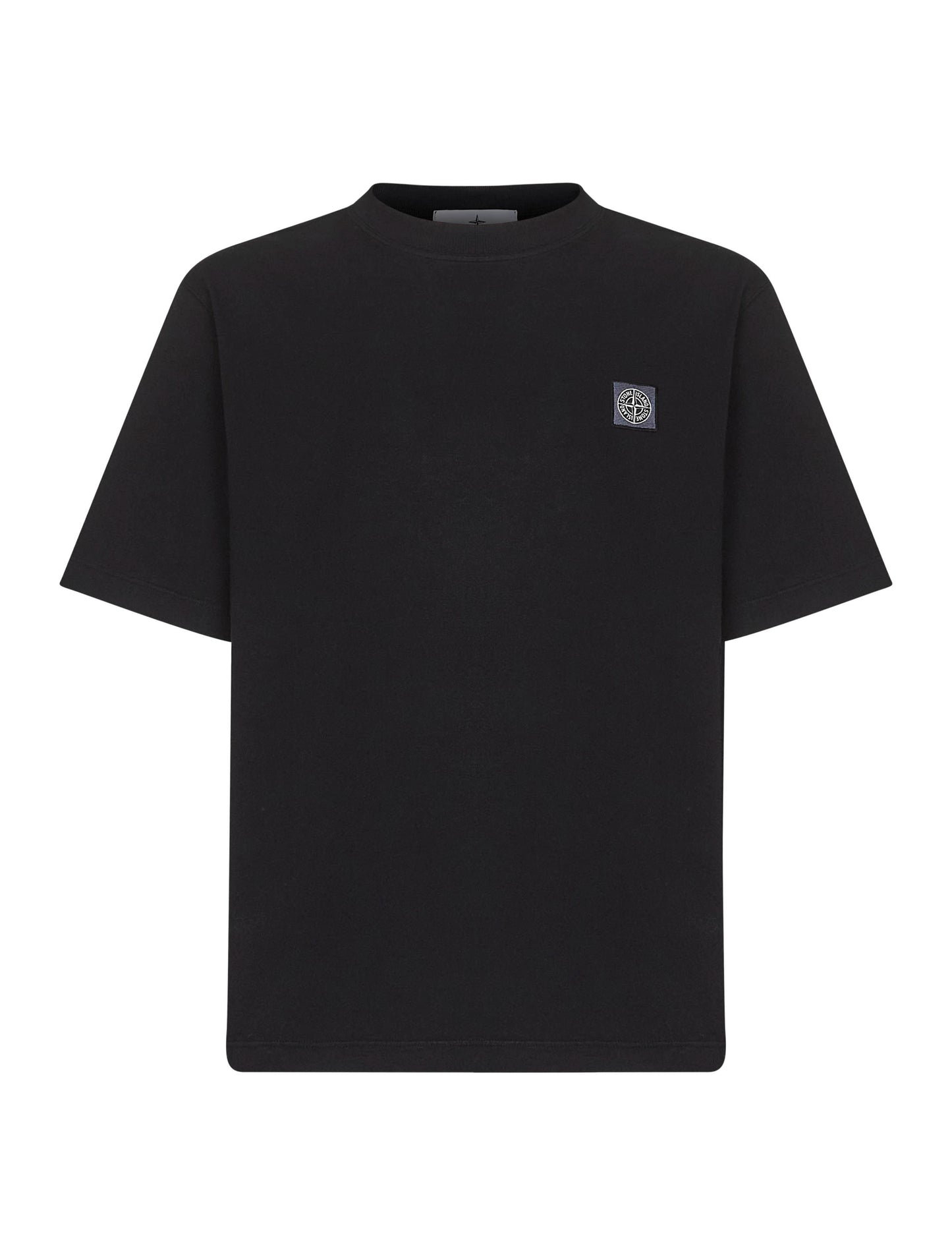 Black combed organic cotton jersey T-shirt